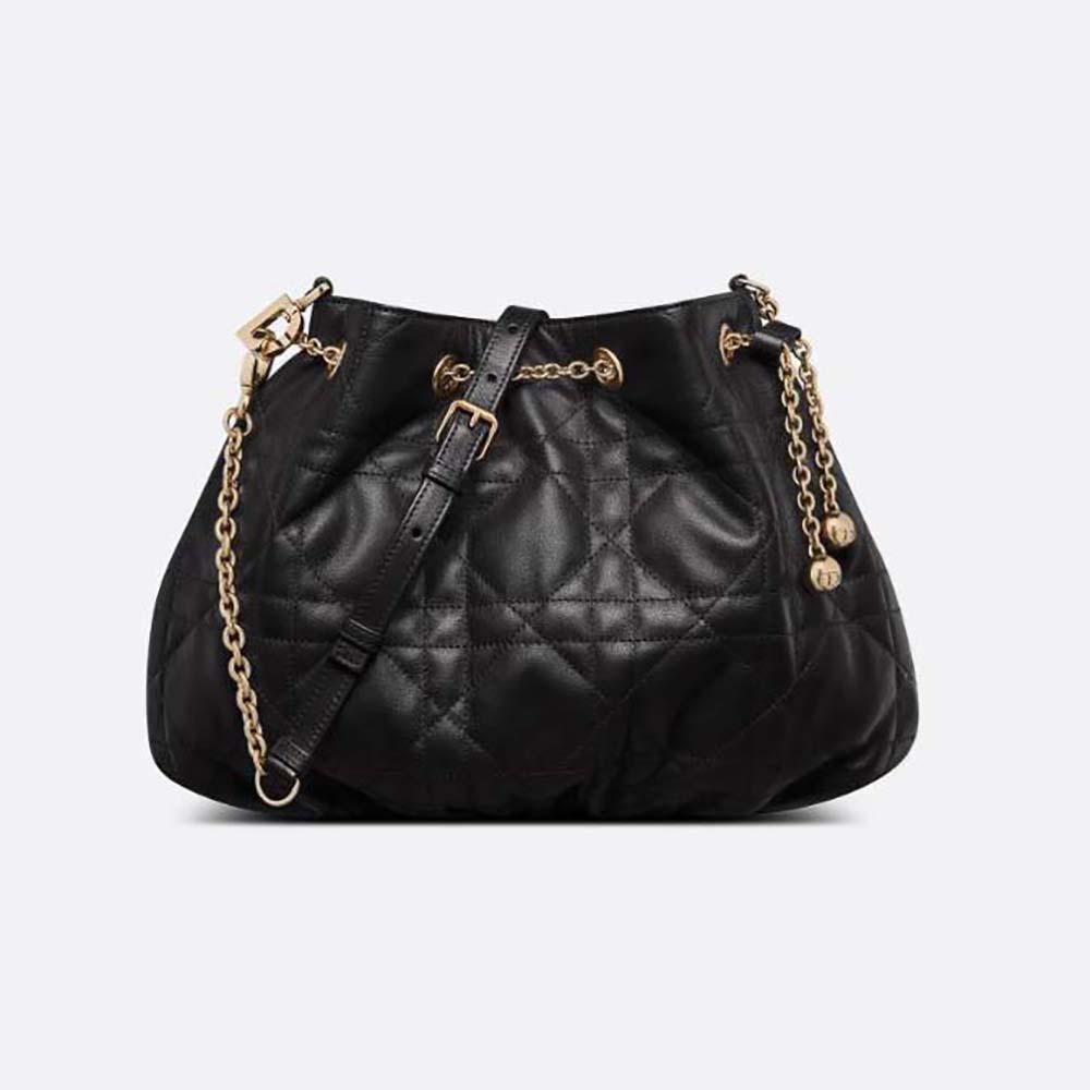 Dior Women Medium Dior Ammi Bag Black Supple Macrocannage Lambskin